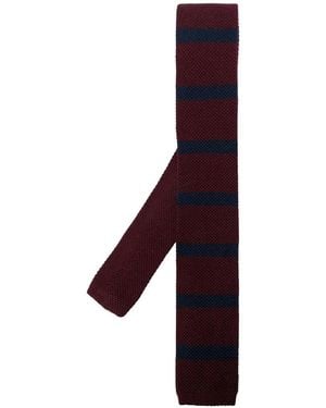 Brunello Cucinelli Striped Knitted Tie - Purple