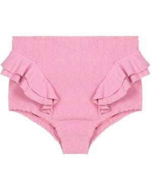 Clube Bossa Slip Bikini Hopi Con Ruches - Rosa