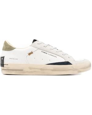 Crime London Sk8 Deluxe Lace-Up Leather Trainers - White