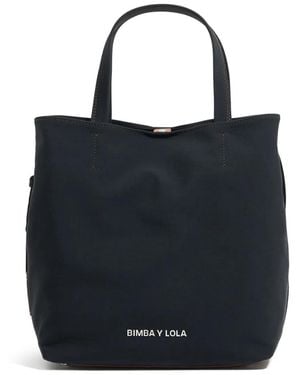 Bimba Y Lola Große Gabardine Chihuahua Tote Bag - Blau
