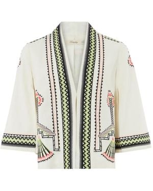 Temperley London Veste En Lin Avalon À Broderies - Natural