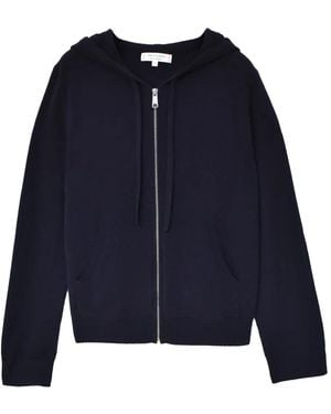 Chinti & Parker Zip-Up Cashmere Hoodie - Blue