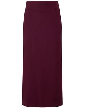 Alberta Ferretti High-Waisted Midi Skirt - Purple
