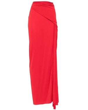 Rick Owens Draped-Detail Maxi Skirt - Red