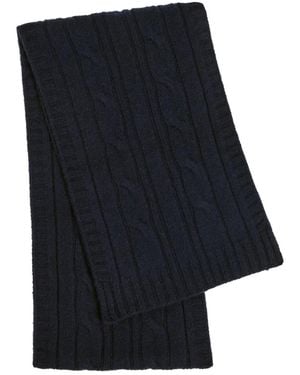 John Smedley Wooton Cable-Knit Scarf - Blue