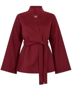 Max Mara Wool, Silk And Cashmere Coatigan - Red