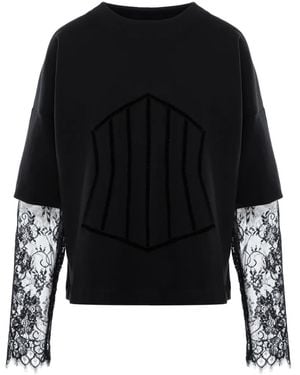 Hamza Top Venice Con Inserti - Nero
