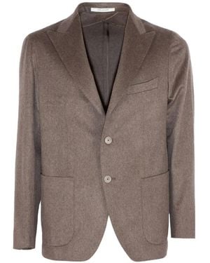 Tagliatore Single-Breasted Peaked-Lapel Blazer - Brown