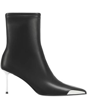 POTAMY Leather Ankle Boots - Black