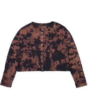 CALLIPYGIAN Bleached Snap Cardigan - Red