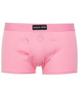 Marine Serre Crescent Moon-Embroidered Boxers - Pink