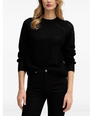 Sisley Openwork Knitted Jumper - Black