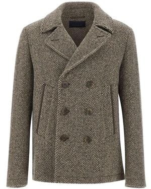Paul & Shark Chevron Double-Breasted Jacket - Gray