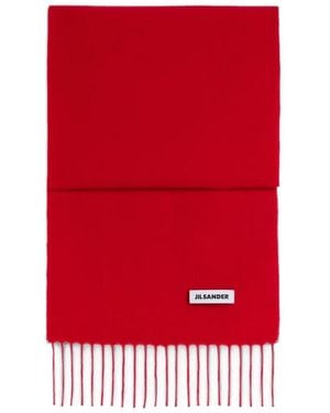 Jil Sander Écharpe Slim En Laine - Rouge