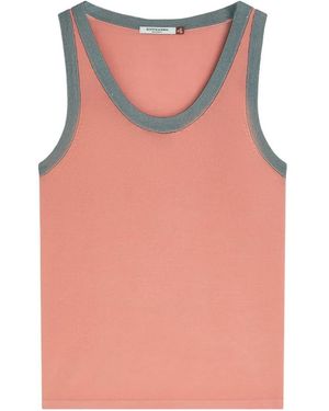 Scotch & Soda Ribbed-Trim Tank Top - Pink