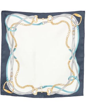 Gucci Horsebit-Print Square Scarf - Blue