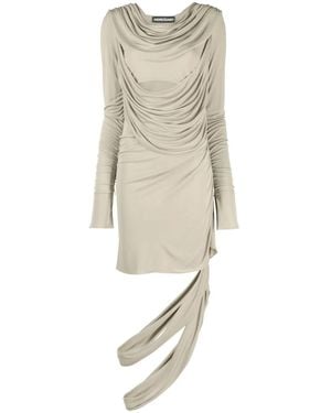 ANDREADAMO Draped Cut-Out Dress - Natural