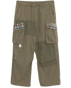 Musium Div. Cargohose Im Patchwork-Look - Grün
