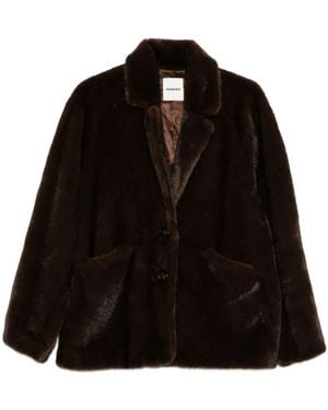 Sandro Buttoned Coat - Black