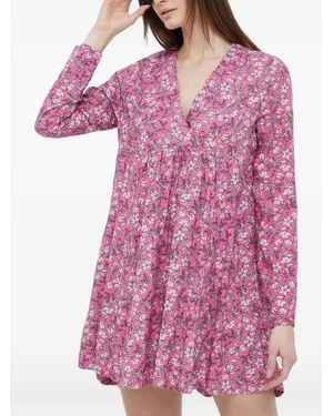 Benetton Kleid Mit V-Ausschnitt - Pink