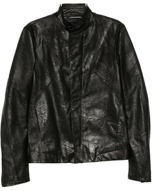 Julius Prism Leather Jacket - Black
