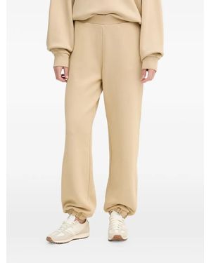 EA7 Logo-Embroidered Track Pants - Natural