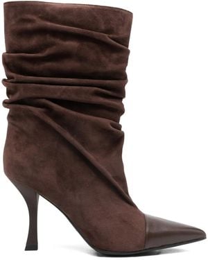 Marc Ellis Botas Fruncidas Con Tacón De 90 Mm - Marrón