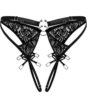 Zhilyova Aurora Lace Ring Briefs - Black