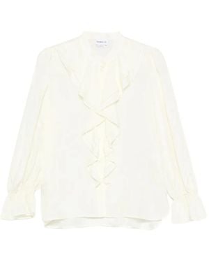 Marella Camisa Con Volantes Y Botones - Blanco
