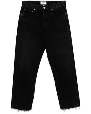 Agolde Jeans Crop Con Effetto Vissuto - Nero