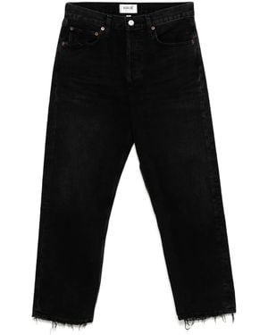 Agolde Distressed Cropped Jeans - Black