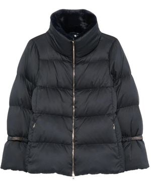 Herno Faux-Fur Collar Padded Jacket - Black