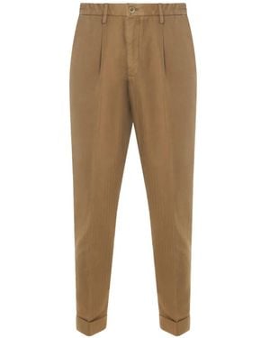 GTA IL PANTALONE Button Pleated Trousers - Natural