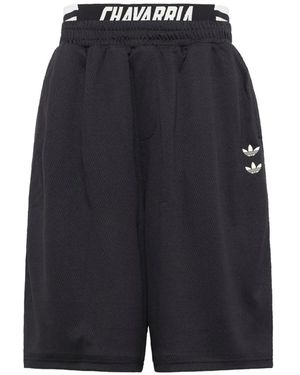 Willy Chavarria X Adidas Originals Embroidered 3-Stripes Shorts - Blue