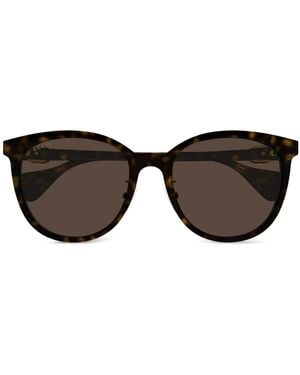 Gucci Round-Frame Glasses - Brown