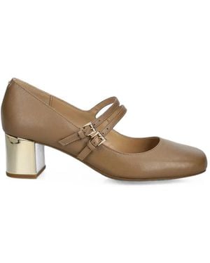 MICHAEL Michael Kors Matilda Leather Mary Jane Pumps - Natural