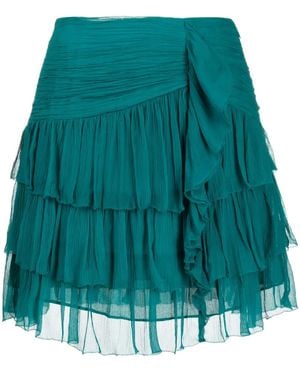 Ulla Johnson Gonna Svasata Con Ruches - Blu