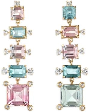 Eden Presley Pendientes De Turmalina Y Diamantes Graduados - Blanco