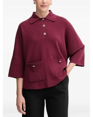 Joseph Ribkoff Patch-Pocket Polo Shirt - Red