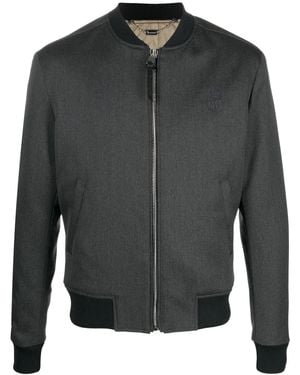 Billionaire Crest-Motif Bomber Jacket - Black