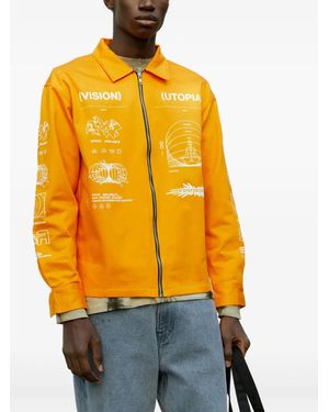 Space Available Veste Zippée Utopia À Imprimé Graphique - Orange