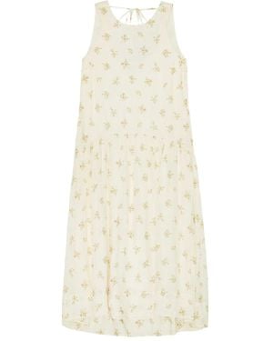 Ganni Dress With Floral Pattern - White