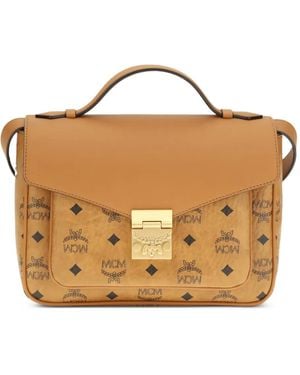 MCM Mittelgroße Tracy Umhängetasche Mit Monogramm - Braun