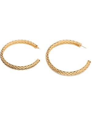 Roberto Cavalli Snake-Scale-Effect Hoop Earrings - Metallic