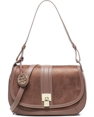 V73 Georgia Suede-Leather Shoulder Bag - Brown