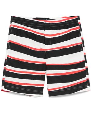 MSGM Short À Rayures - Noir