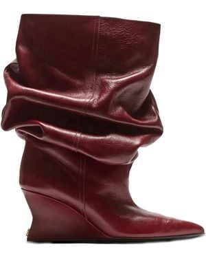Balmain Stivaletti Con Zeppa - Rosso