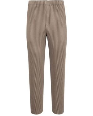 Issey Miyake Pleated Tailored Pants - Gray