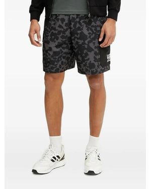 EA7 Cargo Corti Con Stampa Camouflage E Tasche - Nero