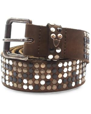 HTC Ceinture 5.000 Studs En Cuir - Marron